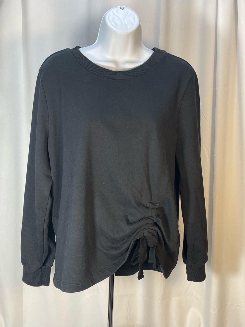 Jason Wu Black Sweatshirt  w/Side Scrunch. Versatile Dressed up Lounge piece